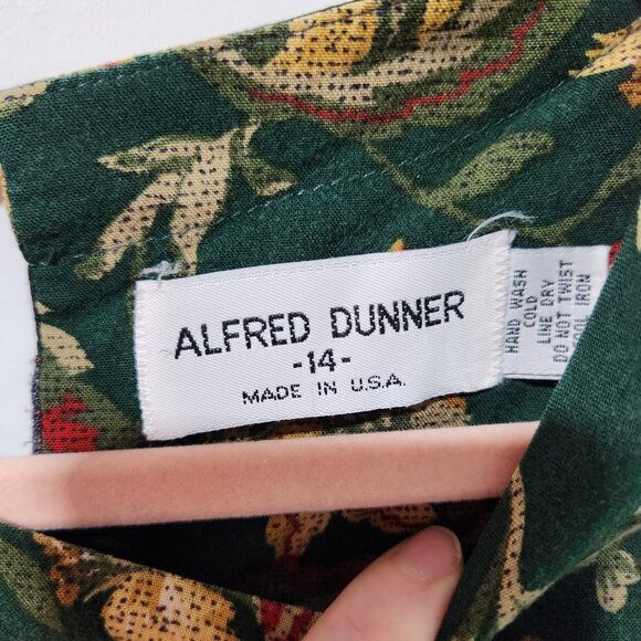 Alfred Dunner Vintage Women's Green Paisley Long Sleeve Blouse Top - Size 14 - Picture 2 of 5